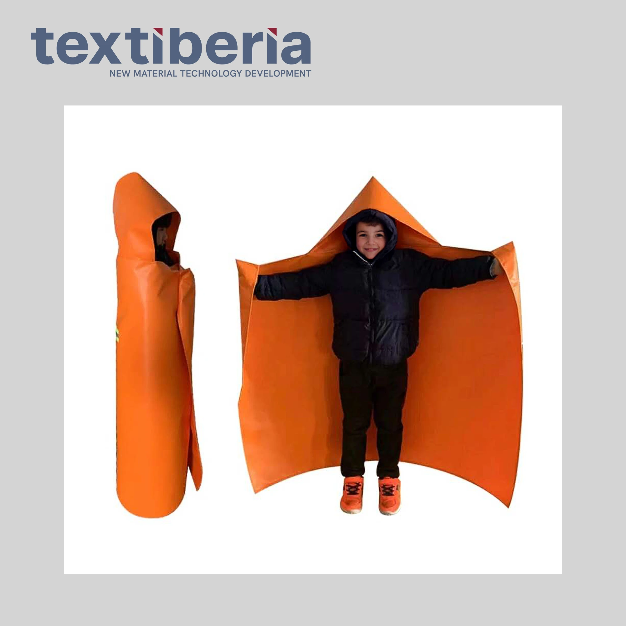 Capa ignífuga de protección individual abierta y cerrada